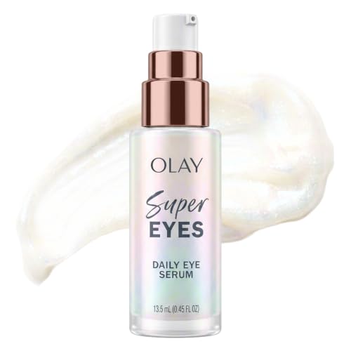 Olay Super Eye Serum - Vitamin C, Caffeine, Niacinamide, Amino Peptide, Aloe Vera - Brightens Dark Circles, Anti-Wrinkle, Anti-Aging, Brightening, Smooths Fine Lines, Firming, Hydrating, 0.45 Oz