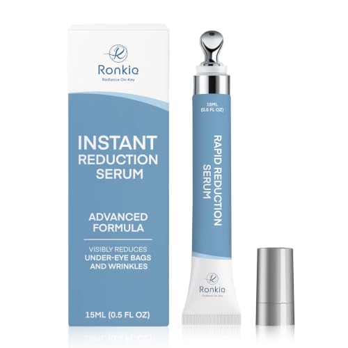 RONKIE Instant Eye Lift Serum: Visible Firming Helps Reduce Under Eye Bags and Wrinkles & Morning Puffiness - Advanced Tightening Formula Gentle on Mature Skin 0.5 fl.oz