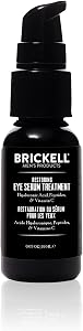 Brickell Men's Dark Circle Under Eye Treatment Serum For Men, Eye Gel to Firm Wrinkles, Re