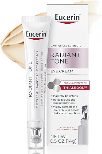 Eucerin Radiant Tone Eye Cream Dark Circle Corrector, Eye Brightening Cream with Thiamidol and Hyaluronic Acid, Helps Reduce the Look of Eye Puffiness, 0.5 Oz Tube
